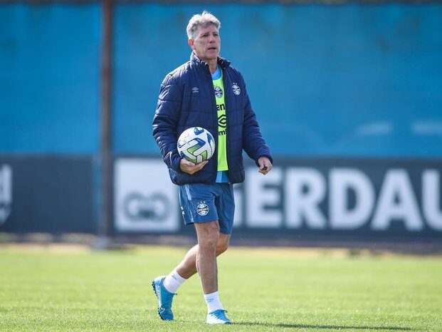 Renato Portaluppi em treino do Grêmio