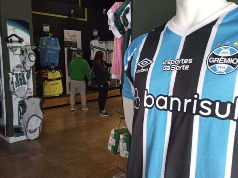 Grêmio vende produtos na loja do Coritiba